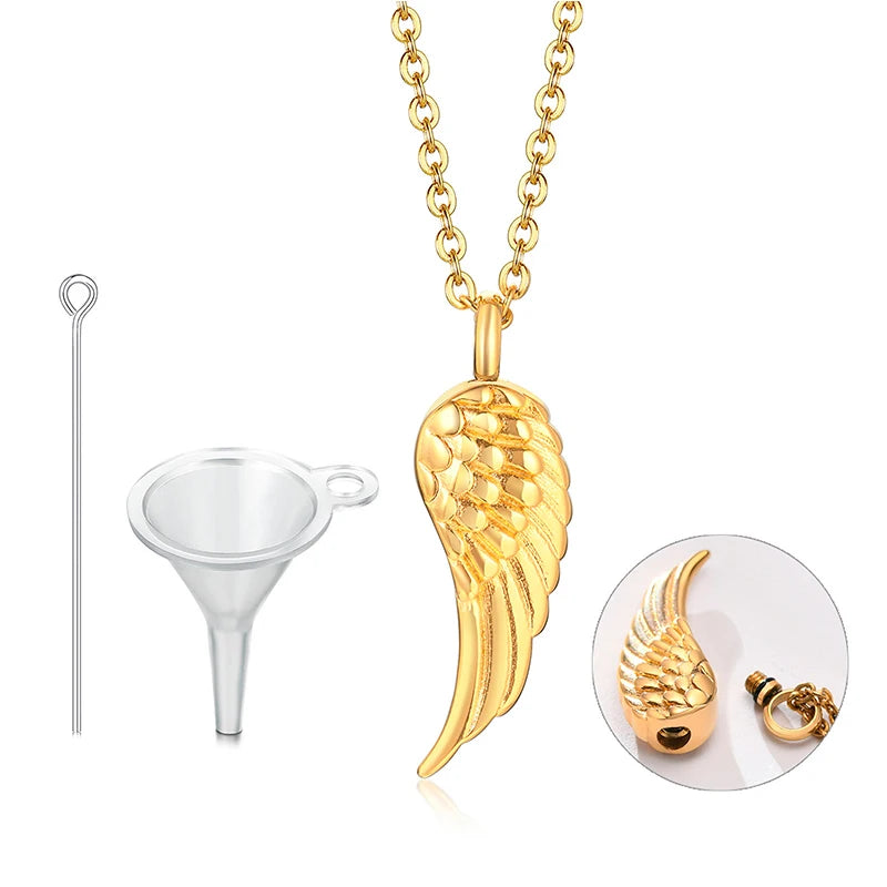 Angel Wing Cremation Necklace for Women
