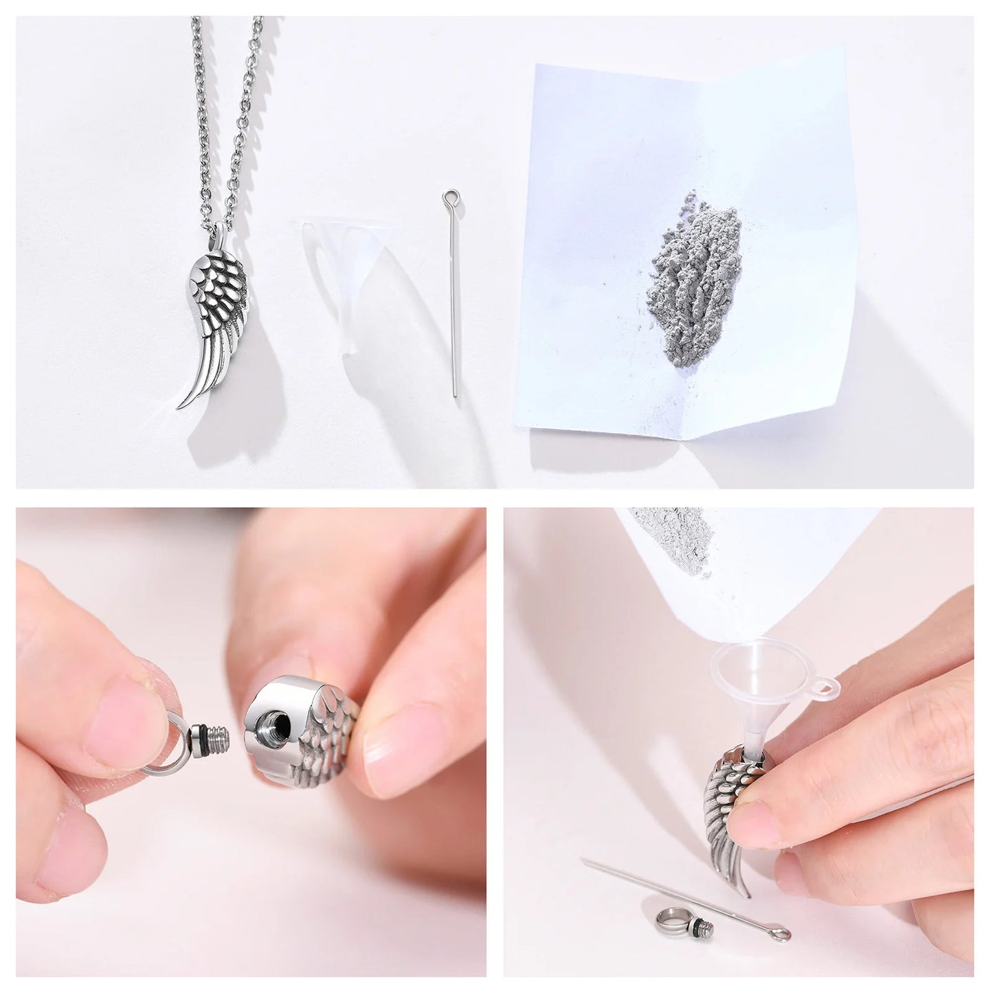 Angel Wing Cremation Necklace for Women