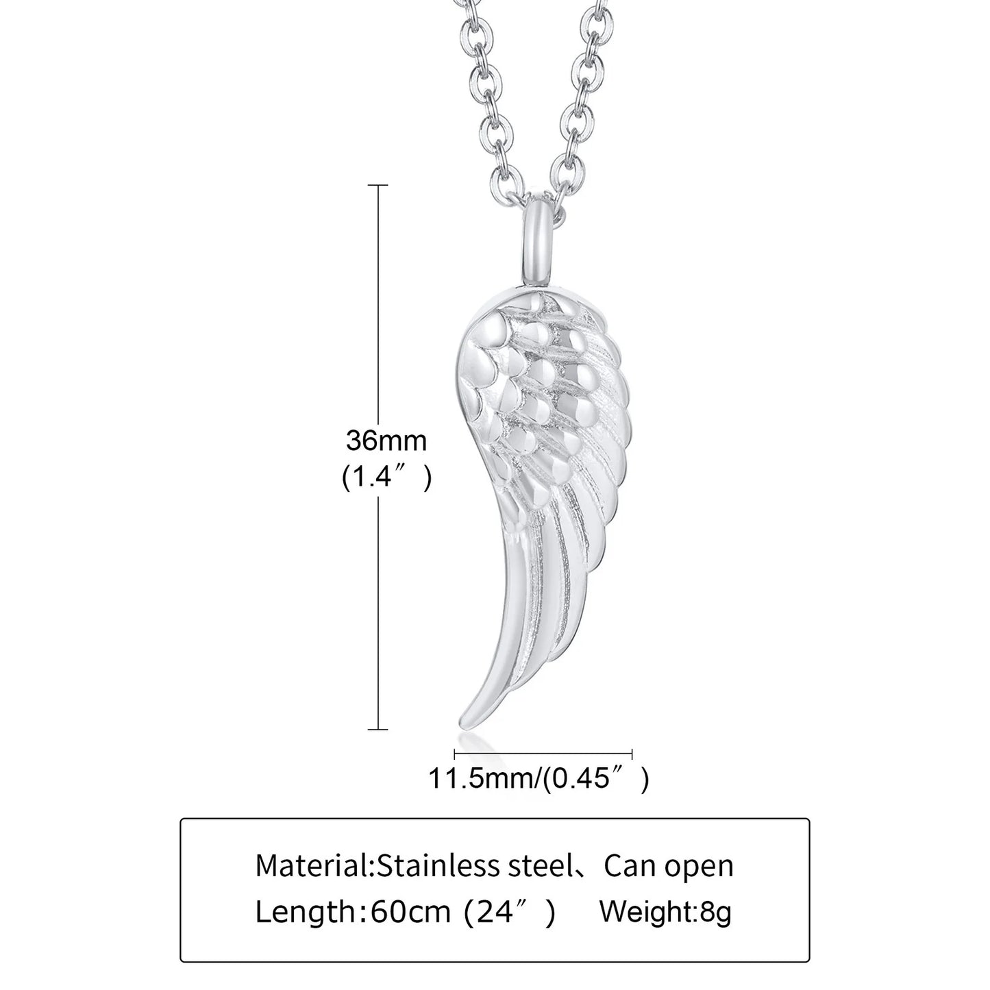 Angel Wing Cremation Necklace for Women