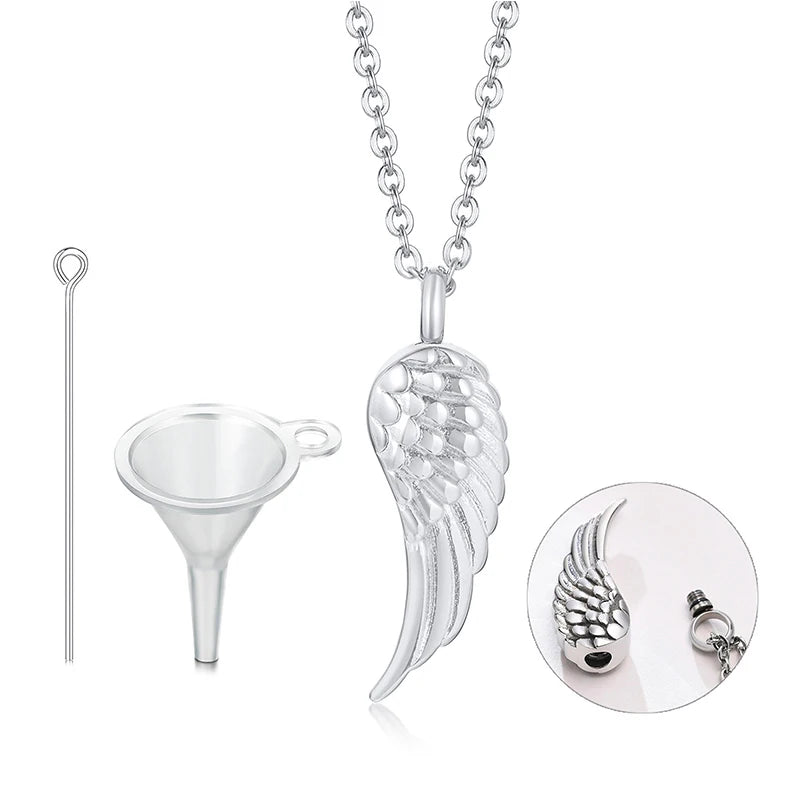 Angel Wing Cremation Necklace for Women