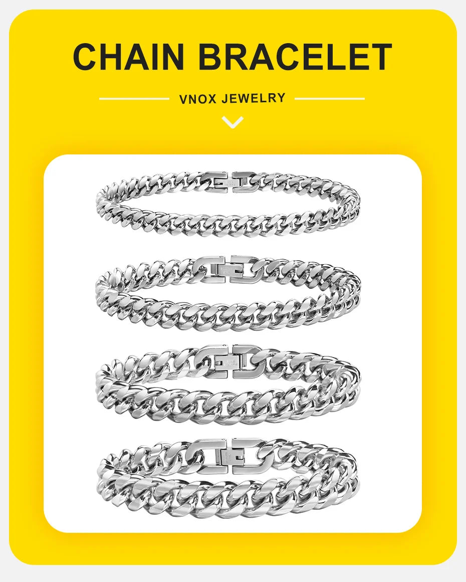 Cuban Chain Bracelets for Men Women