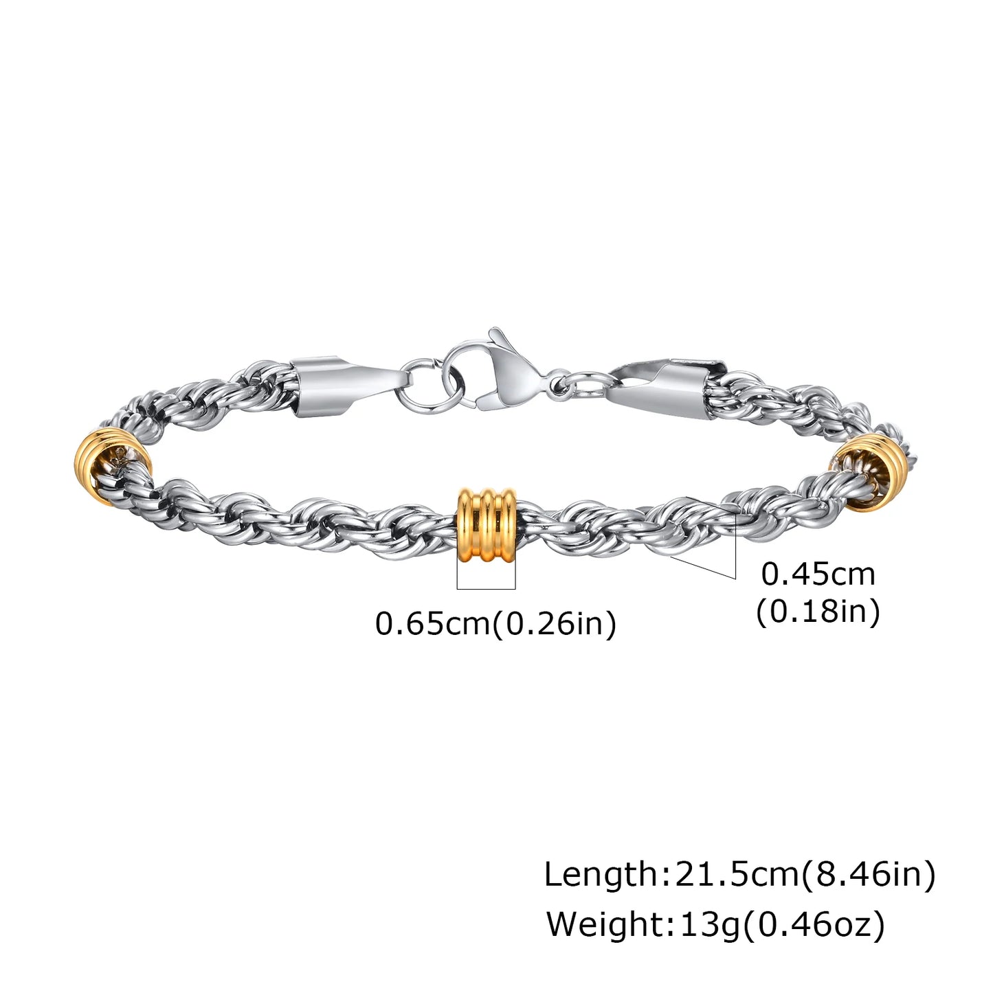 Stylish Rope Chain Bracelets with Tubes
