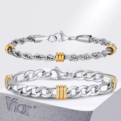 Stylish Rope Chain Bracelets with Tubes