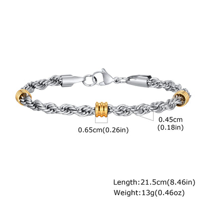 Stylish Rope Chain Bracelets with Tubes
